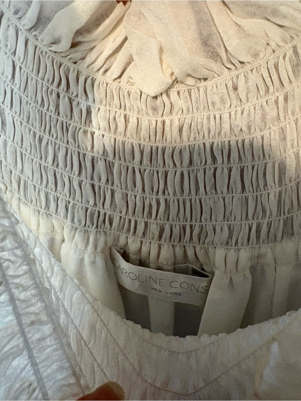 Caroline Constas Ivory Smocked Ruffle Dress - Picture 5 of 7
